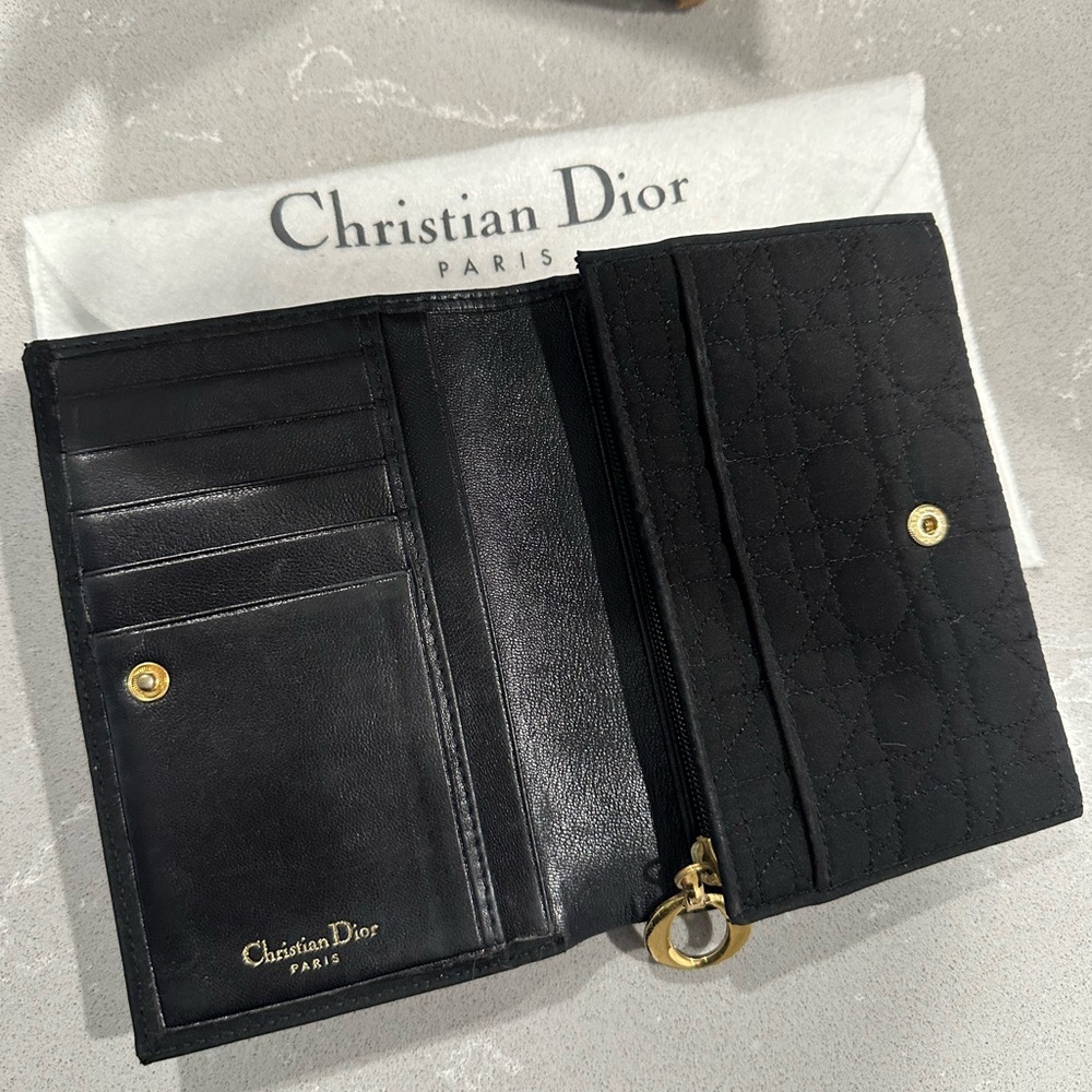 Dior Black Quilted Wallet